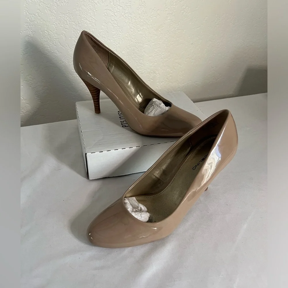 Bandolino Women's Pointy Toe 3.5” Stiletto Heel Pump Size 9 Beige‎ Bd courteous